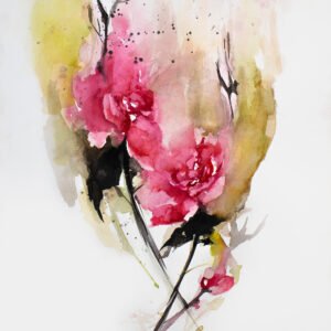 Watercolor Abstract Roses Artwork