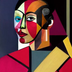 AI Self Portrait Optical Illusion Artistic Makeup
