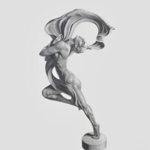 Realistic Female Figure Graphite Pencil Drawing Artwork