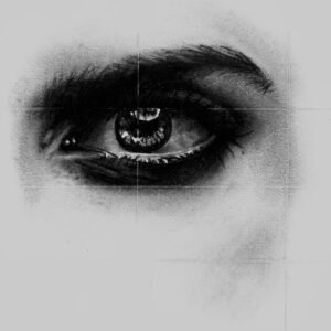 Charcoal Realistic Eye Drawing Artwork