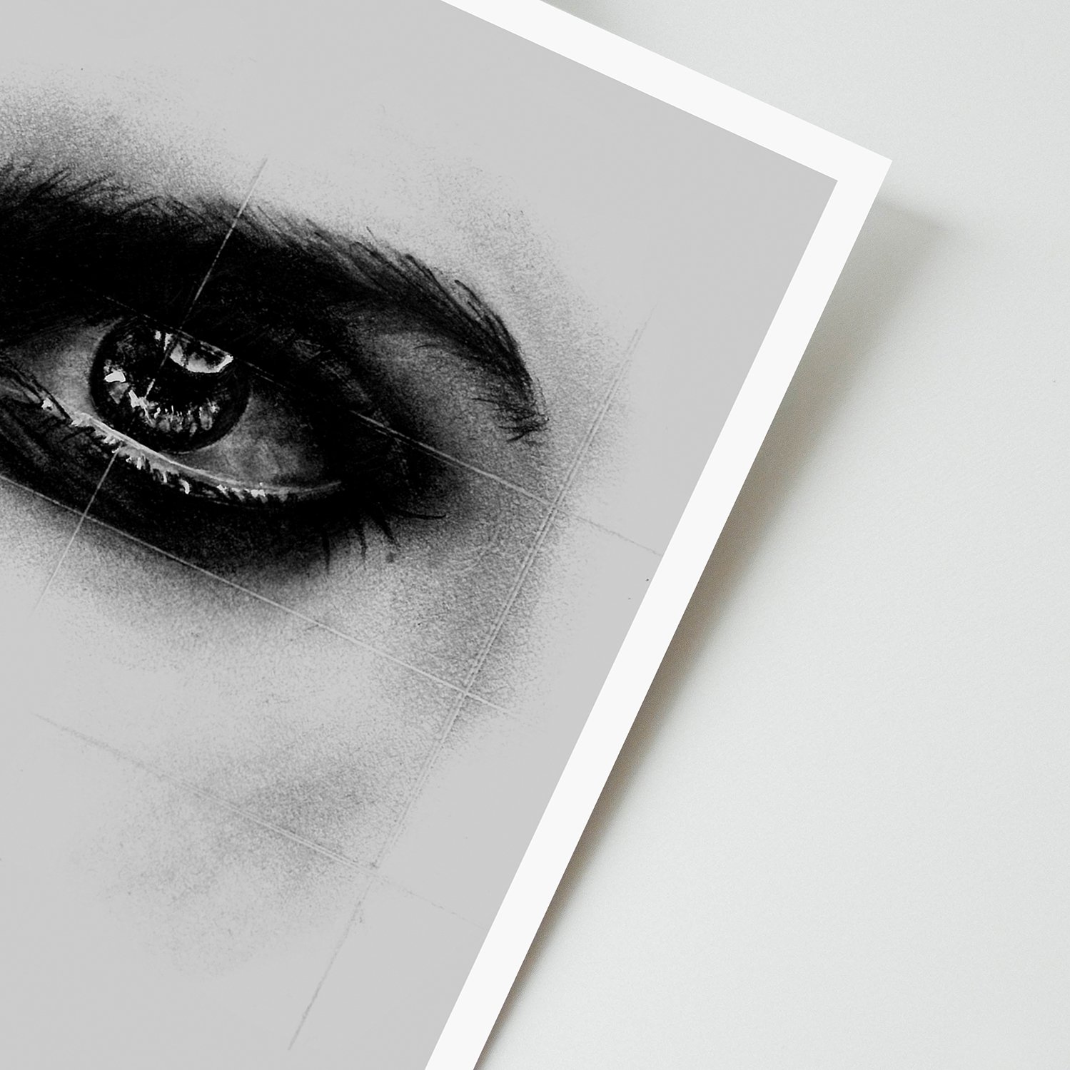 Charcoal Realistic Eye Drawing Limited Edition Artwork