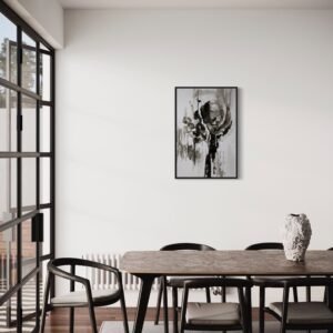 Black and White Abstract Roses Limited Edition Artwork