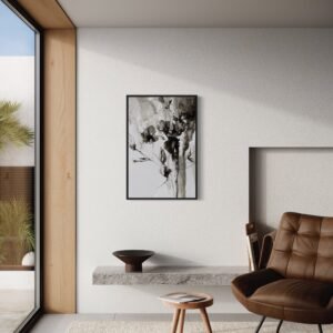 Black and White Abstract Florals Limited Edition Artwork