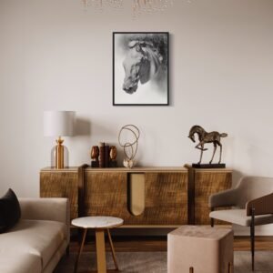 Realistic Horse Head Graphite Pencil Drawing Artwork