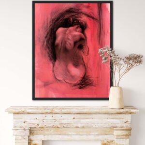 Abstract Human Figure Charcoal Artwork