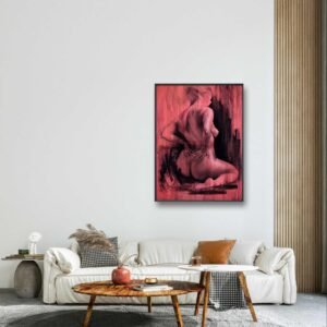 Abstract Human Figure Charcoal Artwork