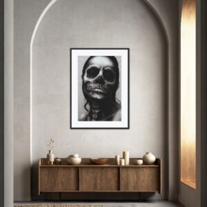 Fine Art Black and White Skull Female Portrait Photography Artwork